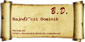 Bajnóczi Dominik névjegykártya